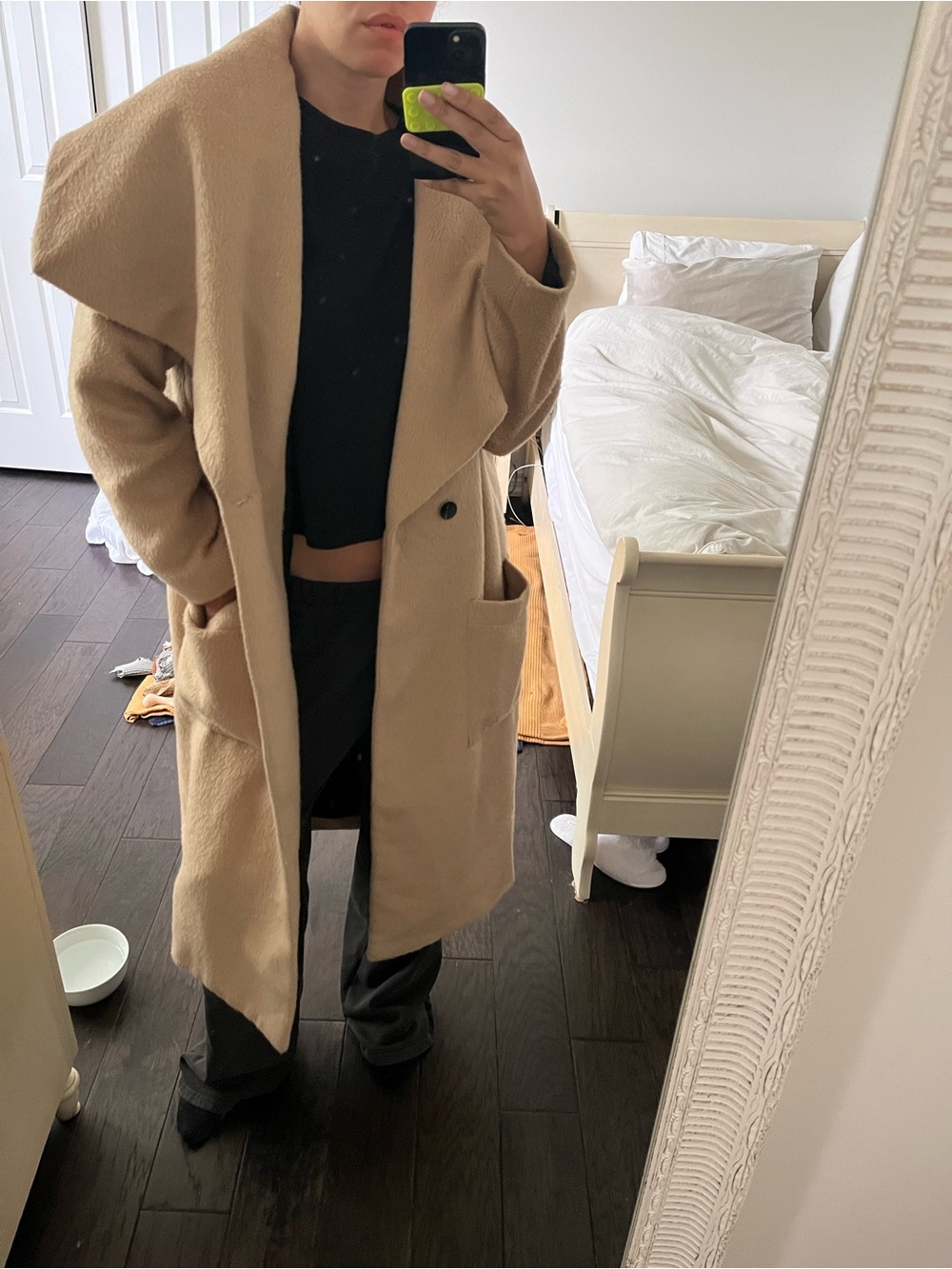 Wool Shawl Collar Camel Coat